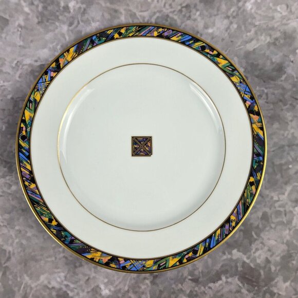 Gorham Fine China Single Plate Tristan Gold Japan Mosaic Banding Around Edge - Picture 1 of 7